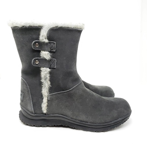 Minnetonka Charcoal Gray Suede 